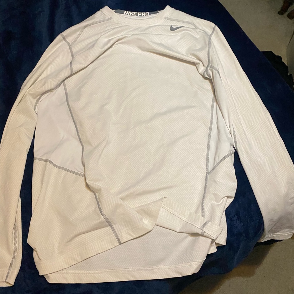 Nike Pro White Long Sleeve Shirt